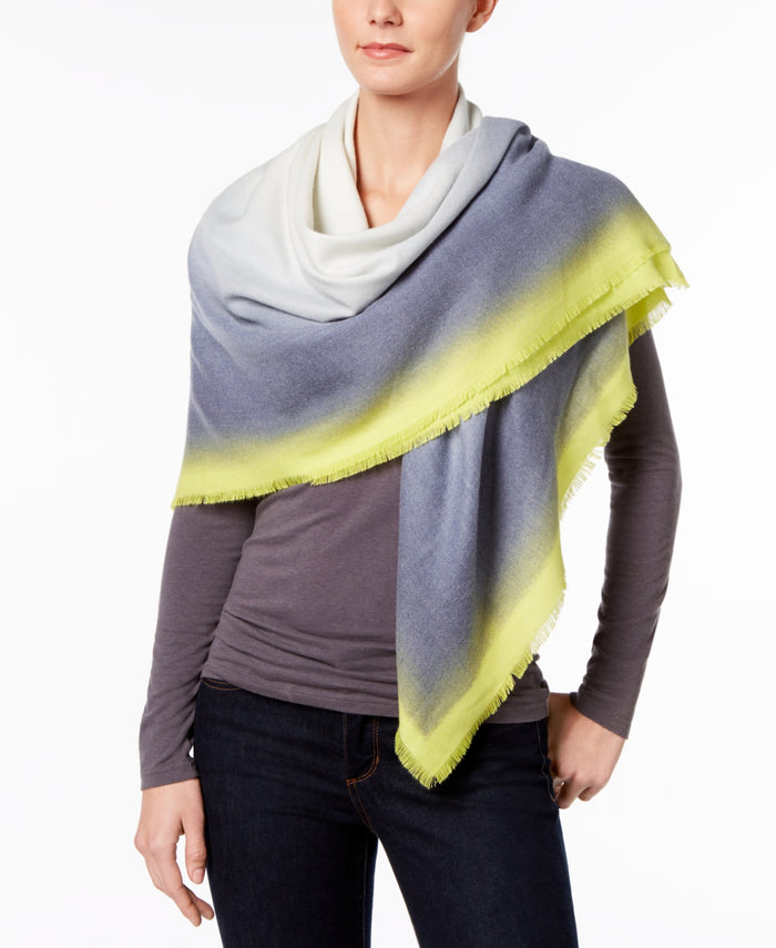 Copy of Vince Camuto Womens Ombre Border Square Wrap & Scarf in (Limelight Sea -One Size)