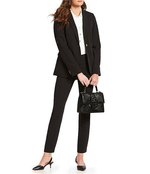 Tommy Hilfiger Black Women's 1 Button Twill Suit Jacket