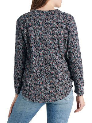 Lucky Brand Womens Floral Eyy Button-Down Top