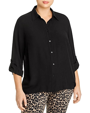 MICHAEL Michael Kors Plus Size Oversized Shirt (Black) Women's Clothing