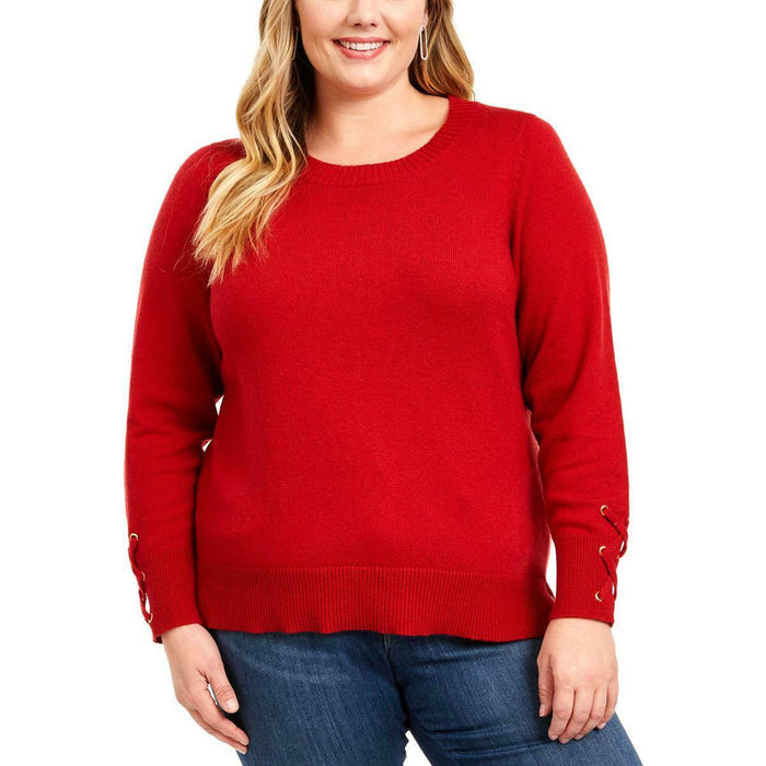 Michael Michael Kors Plus Size Lace-up-Sleeve Sweater