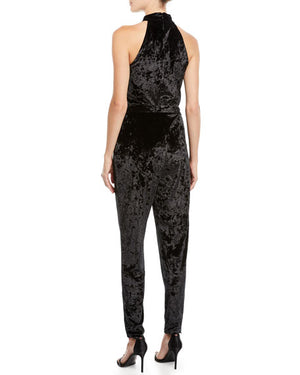 Michael Michael Kors Velvet Mock-Neck Jumpsuit - Black