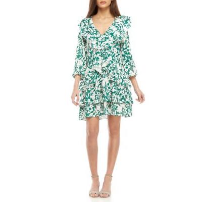 Women's Rebecca Ruffle Dress, Medium Green, Size XS | Free People