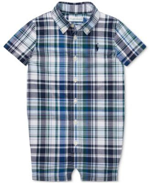 Polo Ralph Lauren Baby Boys Plaid Cotton Poplin Green Multi 3 months