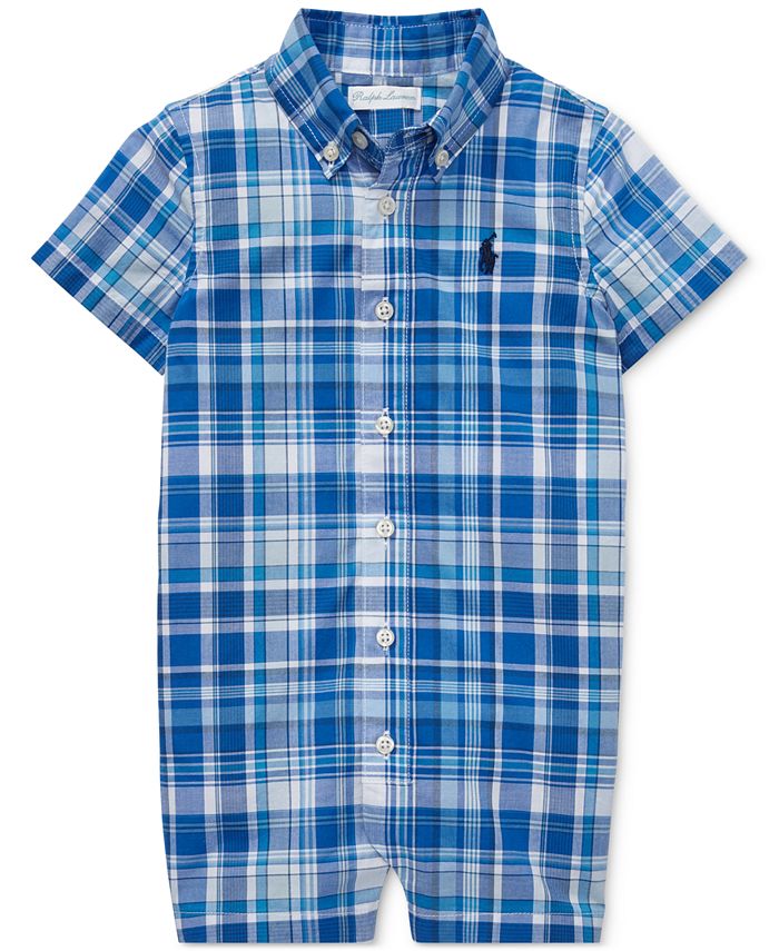 Polo Ralph Lauren Baby Boys Plaid Cotton Poplin Green Multi 3 months