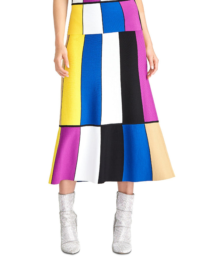 Rachel Rachel Roy Colorblocked MIDI Skirt