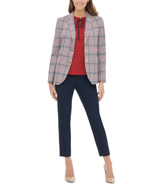 Tommy Hilfiger Elbow-Patch Plaid Blazer - Cinnamon Multi