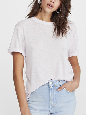 Free People Women's Short Sleeve Cassidy Tee, Lilac, XSmall
