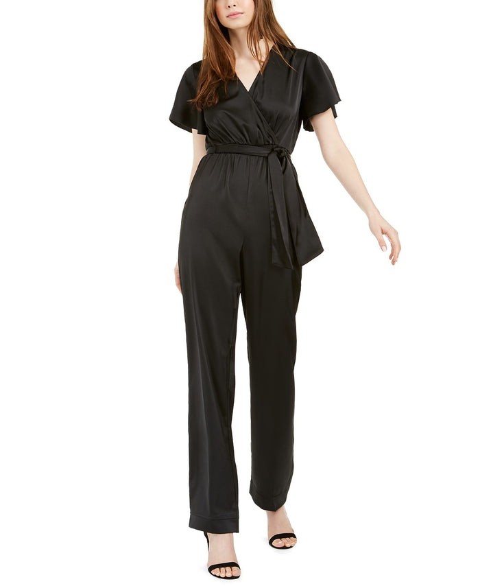Kendall + Kylie Faux-Wrap Tie-Waist Jumpsuit