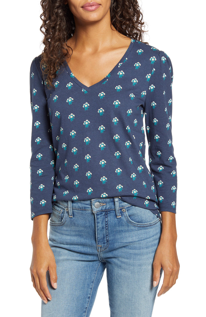 Lucky Brand Clothing Womens Cotton Floral Print Top