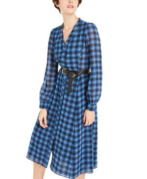 Michael Michael Kors Plaid Belted Shirtdress