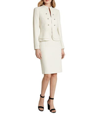 Tahari Asl Petite Double-Breasted Peplum-Hem Blazer