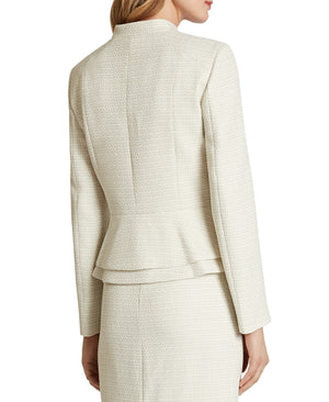 Tahari Asl Petite Double-Breasted Peplum-Hem Blazer