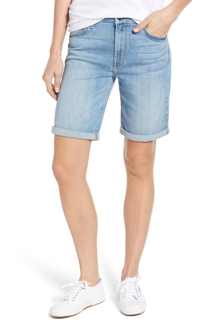 Women's Jen7 by 7 for All Mankind Roll Cuff Bermuda Shorts, Size 6 - Blue