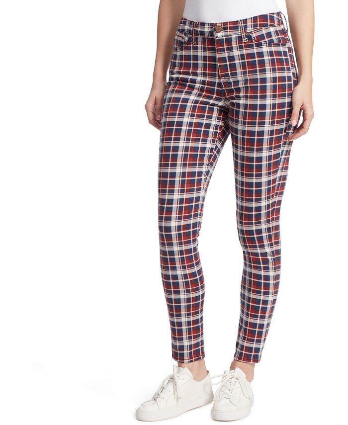 William Rast High-Rise Plaid Skinny Jeans - Size 26