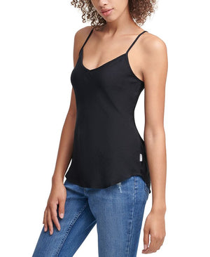 Calvin Klein Jeans Charmeuse V-Neck Top - XS