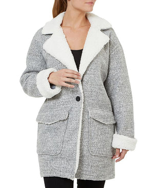 Numero One-Button Fleece Coat - XLarge