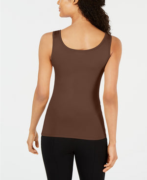 Alfani Scoop-Neck Basic Tank, Created for Macy's - Dark Fudge