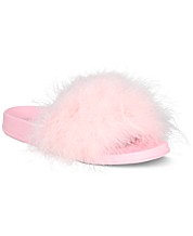 I.n.c. Women's Faux-Marabou Slide Slippers