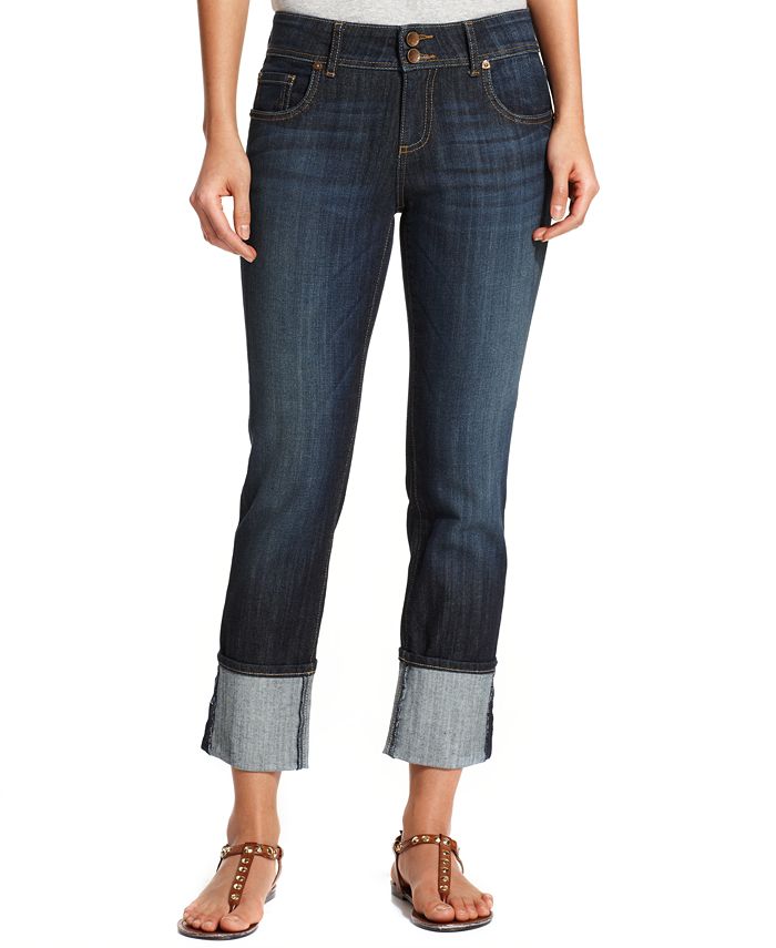 Kut from the Kloth Cameron Cuffed Straight-Leg Ankle Jeans - Size 8