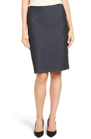 Anne Klein Indigo Twi Solid Slim Skirt