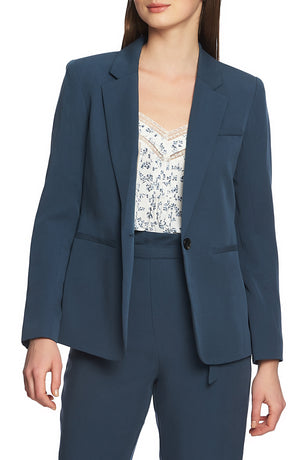 State Womens Notch Collar Career One-Button Blazer