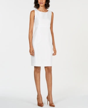 Kasper Embellished Sheath Dress - White 12