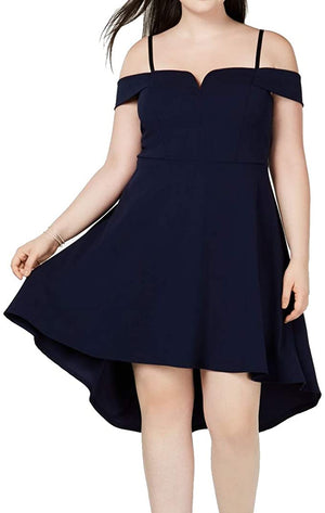 City Studio Womens Plus Hi-Low Fit & Flare Cocktail Dress