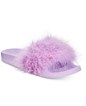 I.n.c. Women's Faux-Marabou Slide Slippers