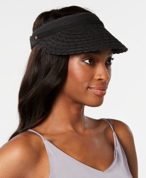 Nine West Packable Straw Visor - Black