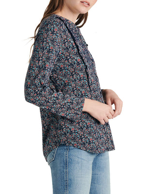 Lucky Brand Womens Floral Eyy Button-Down Top