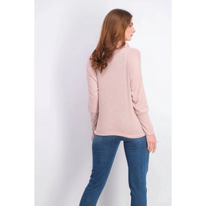 Hippie Rose Juniors' Cozy Funnel-Neck Top - Medium