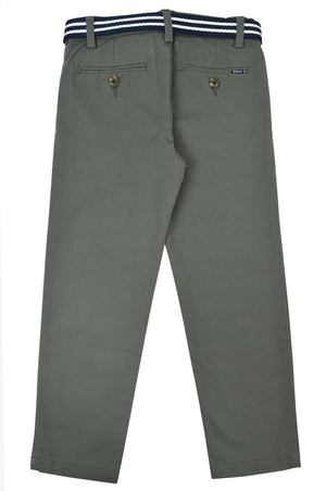 Polo Ralph Lauren Kids - Belted Stretch Cotton Chino Pants (Big Kids) (Regent Grey) Boy's Casual Pants - Size 12