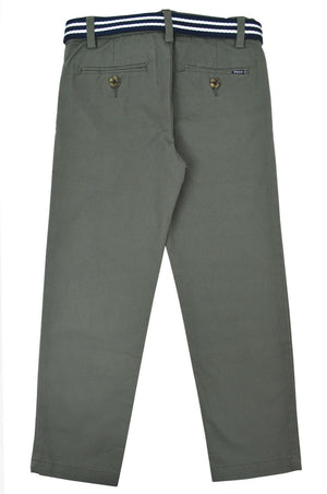 Polo Ralph Lauren Kids - Belted Stretch Cotton Chino Pants (Big Kids) (Regent Grey) Boy - Size 20 Casual Pants