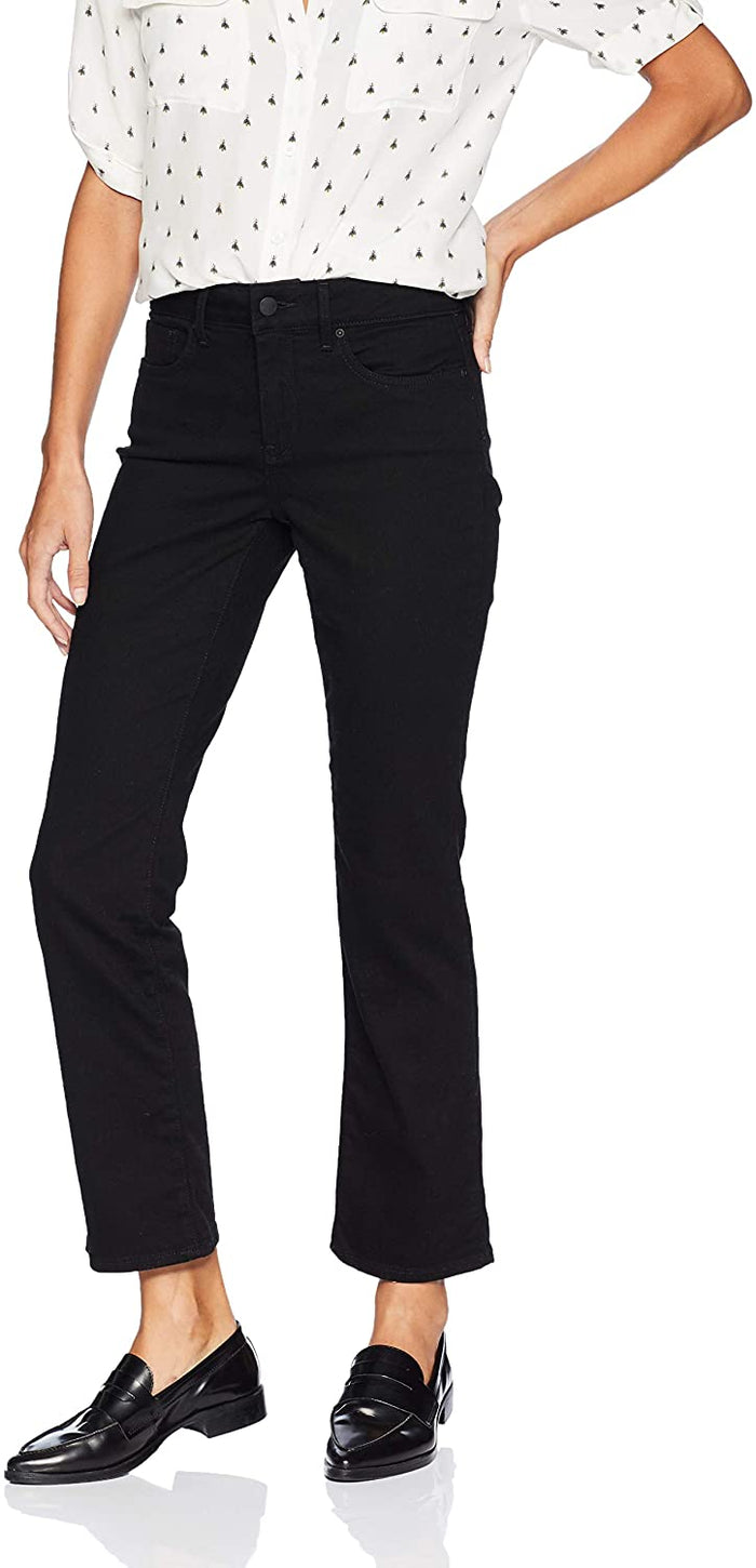 NYDJ Women's Marilyn Straight Ankle Jeans in Black, Regular