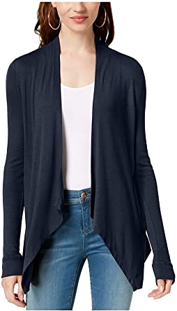 I-n-c Womens Ribbed Open Front Cardigan Sweater - Medium