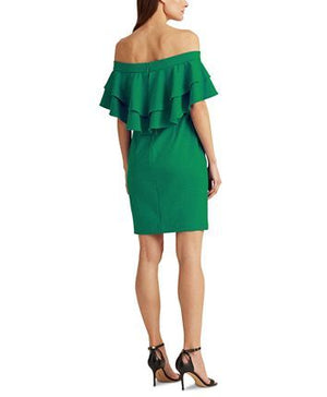 Lauren Ralph Lauren Tiered Overlay Dress - Green