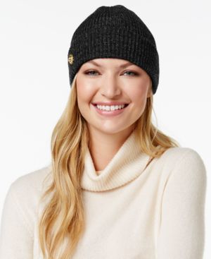 Anne Klein Fisherman Rib-Knit Cuff Hat Onyx Black OS