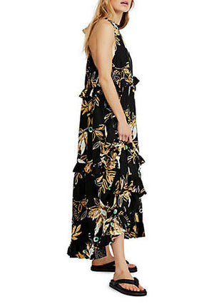 free people anita printed maxi dress Baltic Born Womens Anita Maxi Dress | Dark Blue Multi Floral