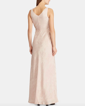 Lauren Ralph Lauren Womens Jaylene Shimmer Tie-Front Evening Dress