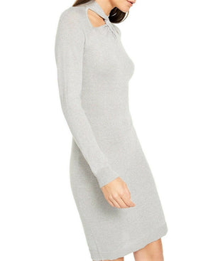 MICHAEL Michael Kors Women's Twist-Neck Metallic Sweaterdress