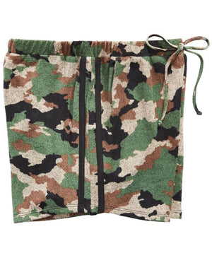 Monteau Big Girls Camo-Print Shorts - Dark Green