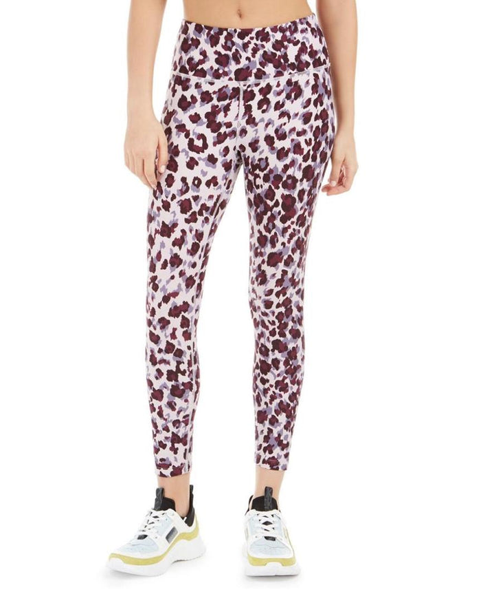 CALVIN KLEIN Womens Purple Printed High Waist Leggings