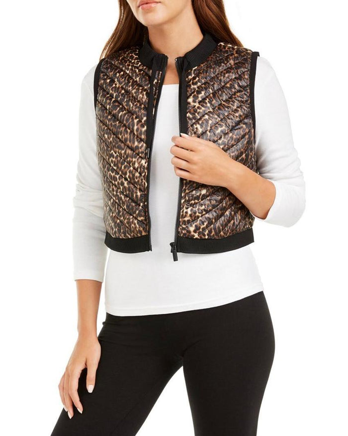 Calvin Klein Performance Cropped Quilted Vest - Prowl Combo