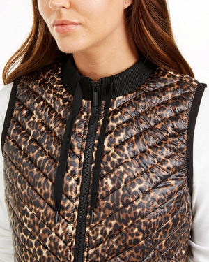 Calvin Klein Performance Cropped Quilted Vest - Prowl Combo