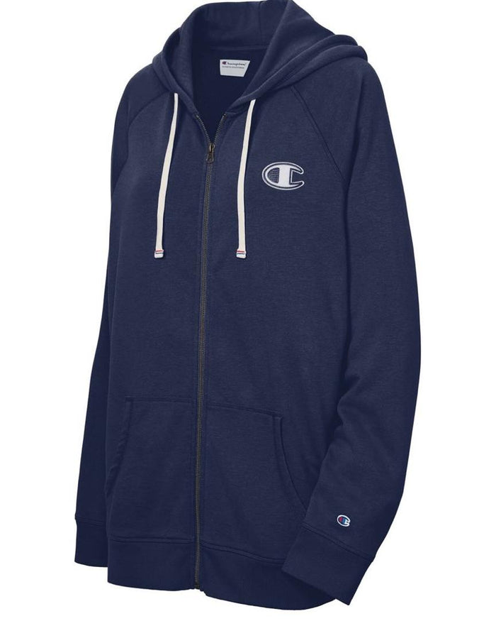 Champion Women's Plus Heritage French Terry Zip Hoodie, Satin Stitch C Logo