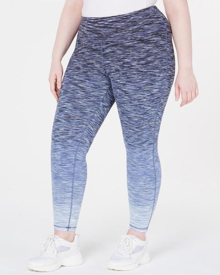 Ideology Womens Plus Space Dye Ombre Athletic Leggings