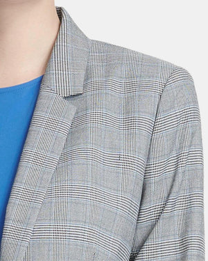 DKNY Womens Plaid Suit Seperates One-Button Blazer