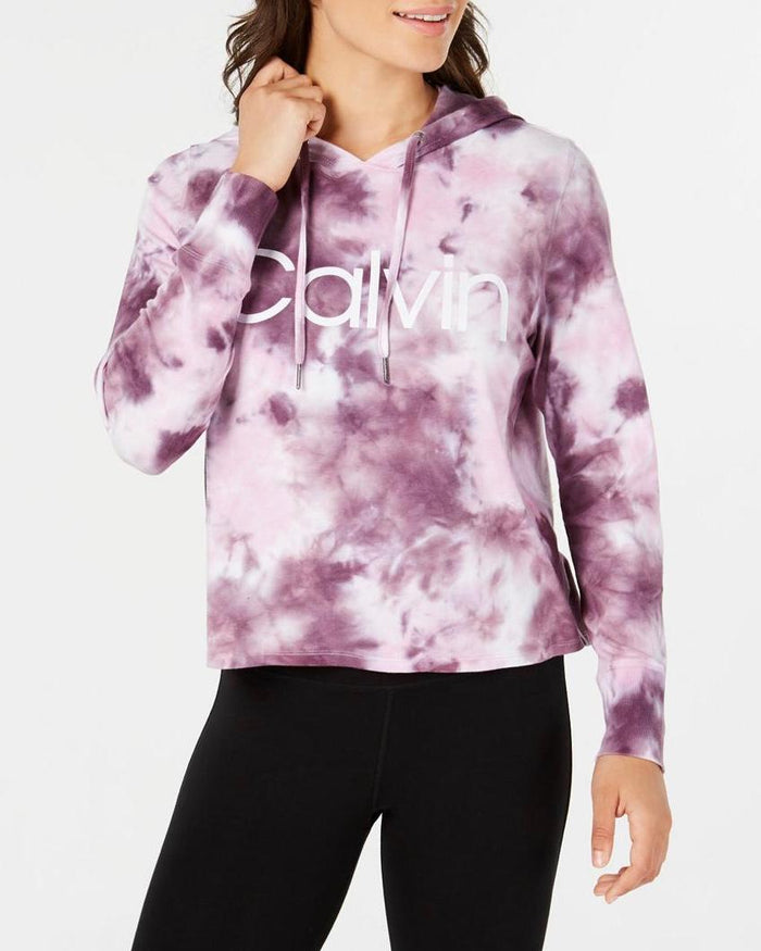 Calvin Klein Performance Tie-Dyed Logo Hoodie - Blackberry Combo