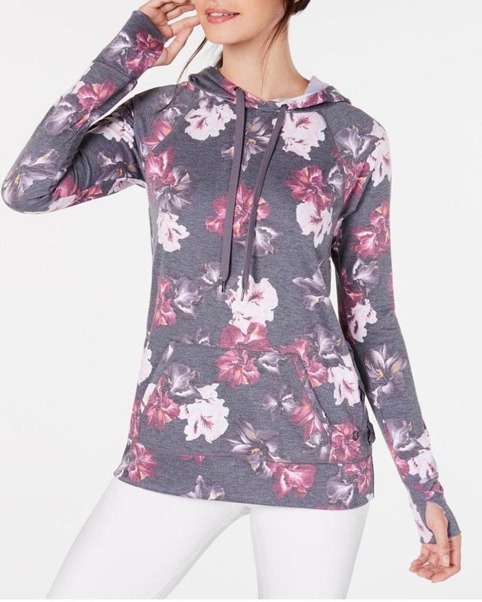 Ideology Womens Floral Lace up Sweatshirt